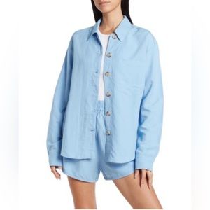 BLANKNYC Linen Blend Shirts. Size: M Color: Blue